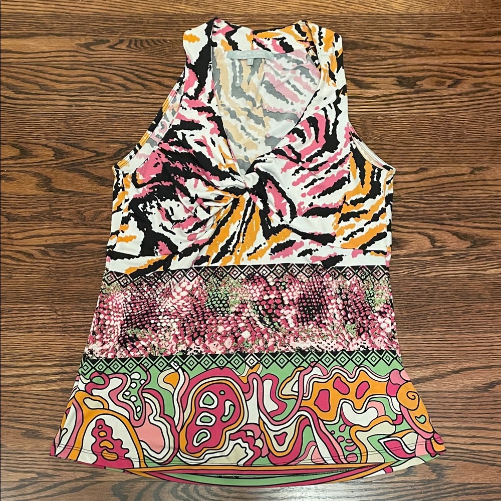 Violet & Claire Multicolor Abstract Womens Sleeveless Top size small